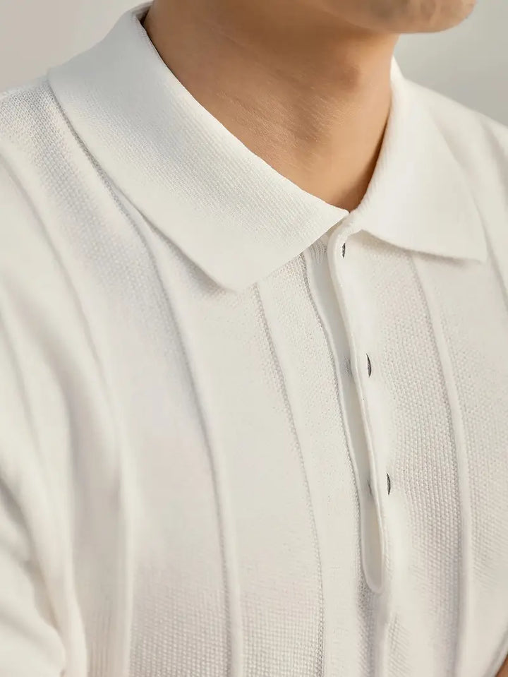 Men's Riviera polo with beautiful texture, short sleeve, a key piece for smart casual spring.
