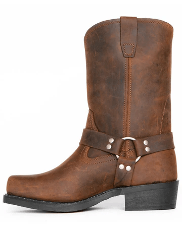 Men's oil-resistant harness boots. Rugged, durable footwear with excellent traction for work or outdoor activities.