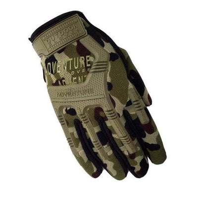 Close-up of a single men's combat work glove, highlighting the reinforced knuckles and grip for protective gear.