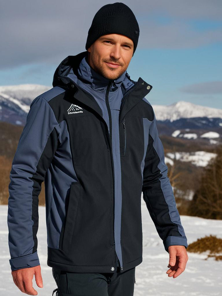 Men's Roderik all-weather outdoor jacket with hood, windproof & water-resistant, sporty casual wear.