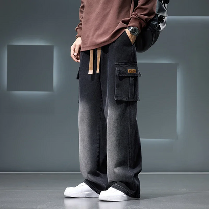 Stylish men's Rogue Cargo Pants, relaxed fit, vintage aesthetic, essential for modern men's casual & streetwear.