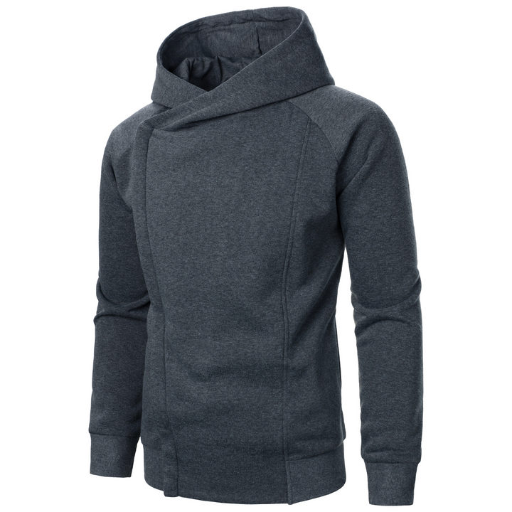 Comfortable men's asymmetric Rogue Flow Hoodie; modern fit for urban casual style.