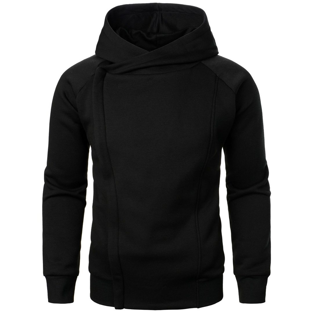Men's Rogue Flow Hoodie featuring urban stealth design; modern fit asymmetric pullover.