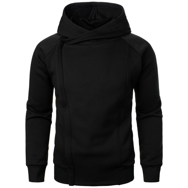 Men's Rogue Flow Hoodie featuring urban stealth design; modern fit asymmetric pullover.
