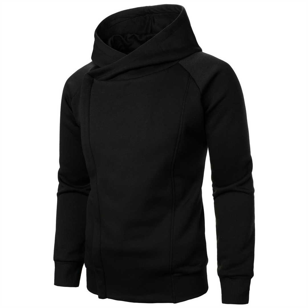 Edgy men's Rogue Flow Hoodie; versatile urban style pullover for modern casual outfits.