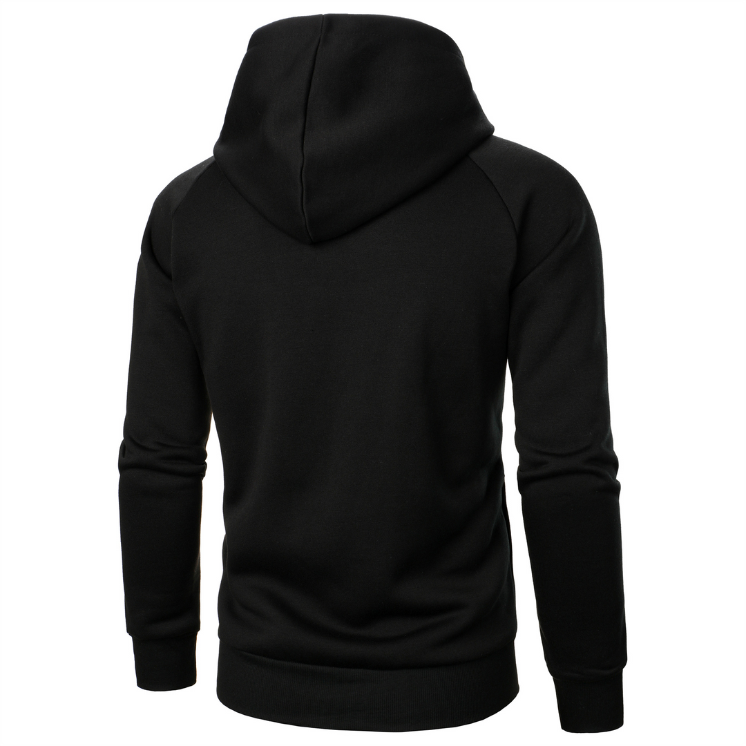 Men's Rogue Flow Pullover Hoodie; asymmetric design, modern fit, ideal for urban streetwear.