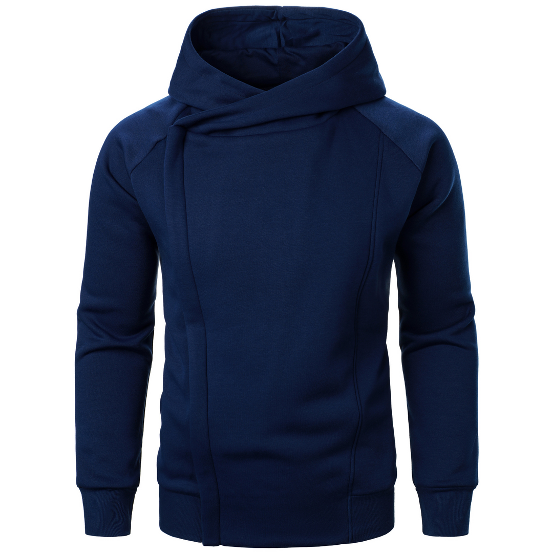 Stylish men's Rogue Flow Hoodie; modern fit, comfortable, perfect for urban stealth streetwear.