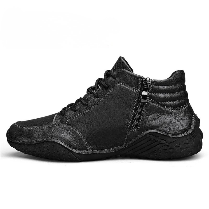 Rugged slip-on men's ankle boots, offering ultimate comfort for everyday casual style.