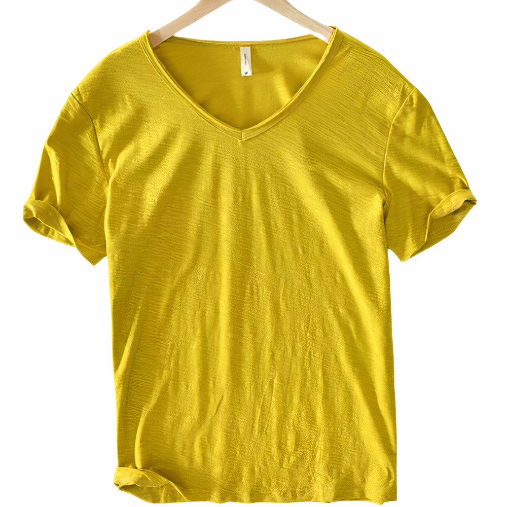 Lightweight men's V-neck t-shirt, Ruben summer tee. Ideal for comfortable casual wear, everyday style & vacation.