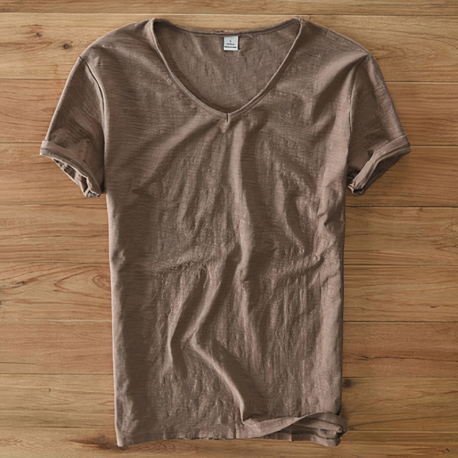 Stylish men's Ruben V-neck tee, short sleeve. Great for casual summer fashion, everyday comfort & lightweight feel.