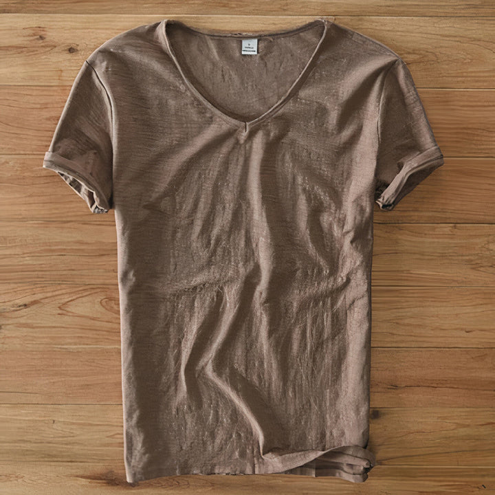 Stylish men's Ruben V-neck tee, short sleeve. Great for casual summer fashion, everyday comfort & lightweight feel.