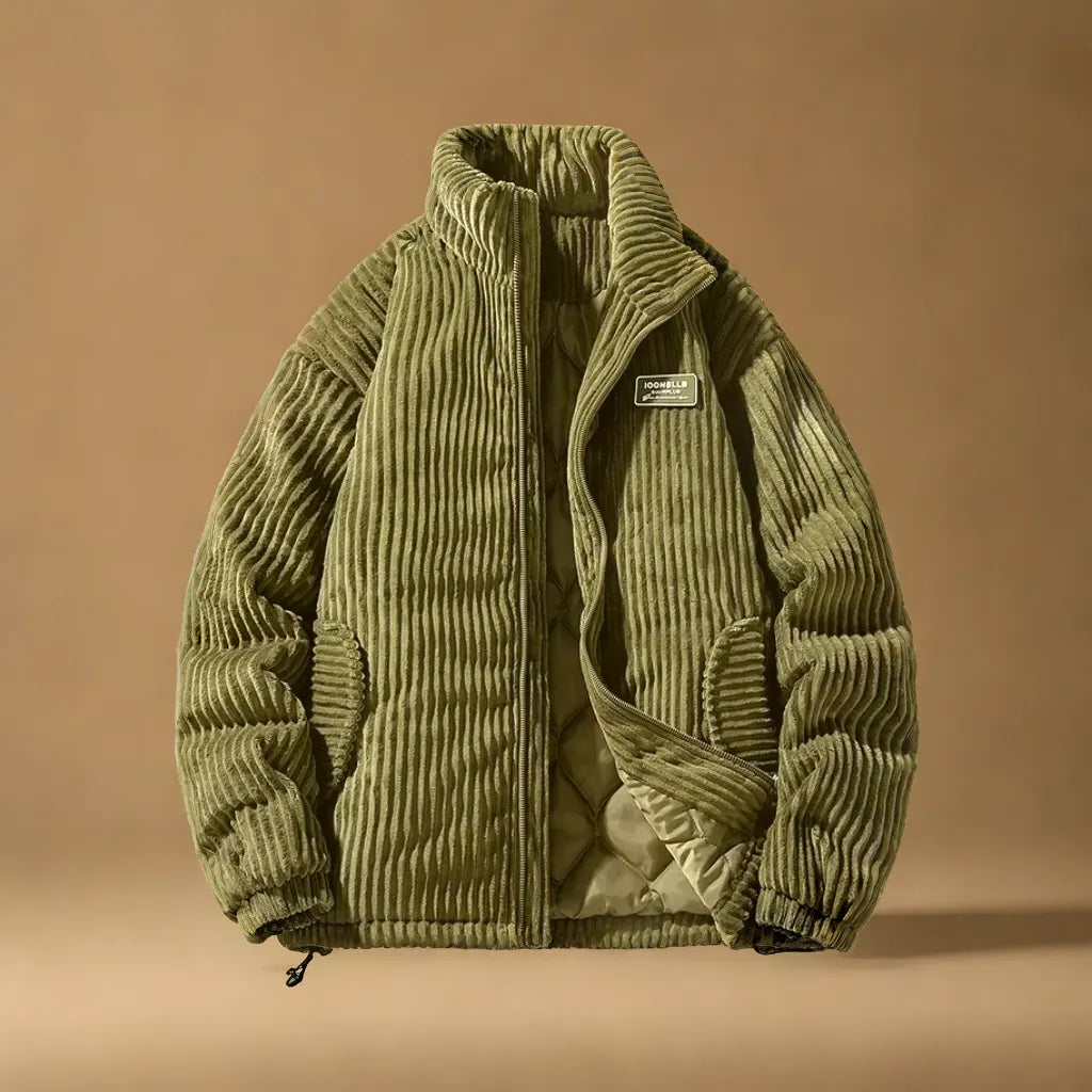 Rugged men's alpine jacket, durable design for winter and fall comfort. Versatile long-sleeve outerwear.