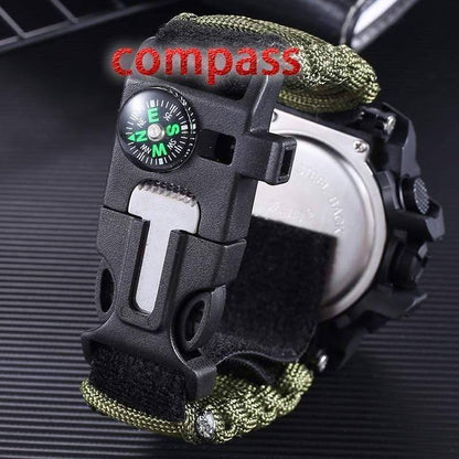 Waterproof men's digital watch for sports and survival, featuring a bold, easy-to-read display.