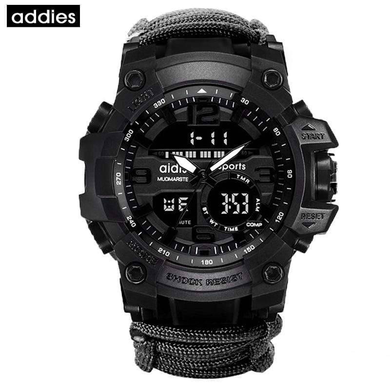 Outdoor men's digital watch, a reliable sports accessory and survival tool for active lifestyles.