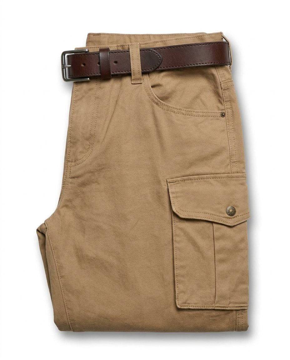 Men's rugged leather cargo pants, durable & stylish for workwear, outdoor & casual fashion.