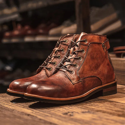 Men's durable & stylish Rugged Odyssey lace-up boots. Shock-resistant footwear for comfortable, everyday rugged style.
