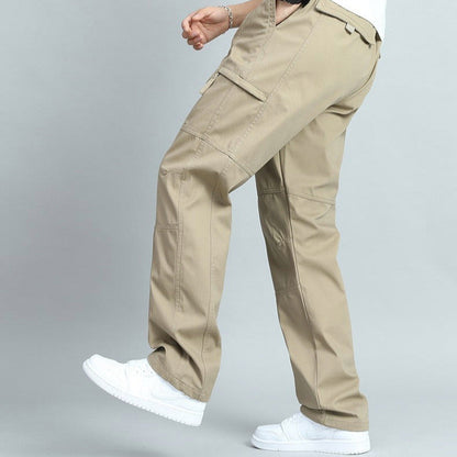 Men's rugged outdoor cargo pants, multi-pocket design, durable workwear for practical everyday use.