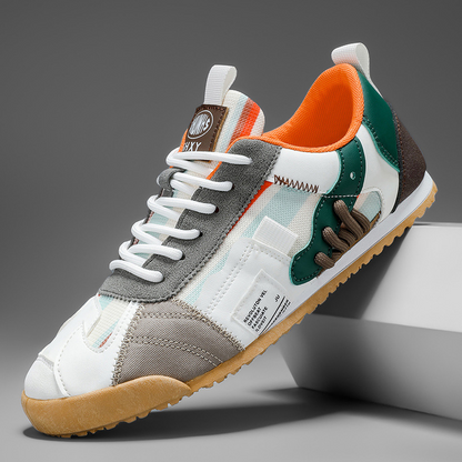 Rugged men's footwear, designed as adventure-ready urban utility sneakers for daily wear.