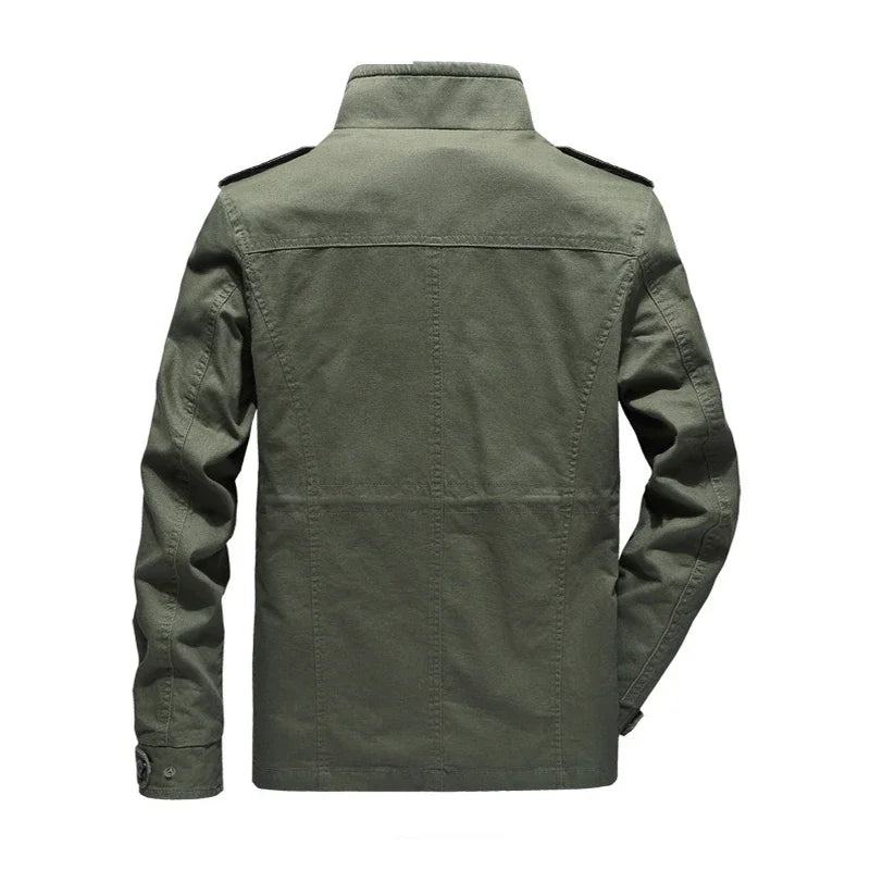 Stylish men's fall/spring utility jacket with a rugged design, ideal for casual outerwear & versatile everyday use.