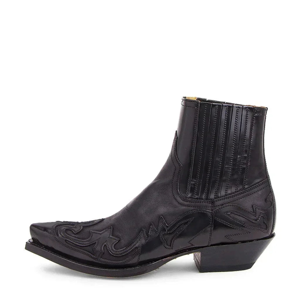 Men's rugged western ankle boots; durable brown leather, timeless casual style, everyday footwear.