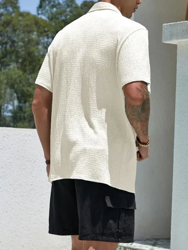 Everyday men's Salerno shirt, short sleeve, textured, offering a blend of comfort and style for any man.