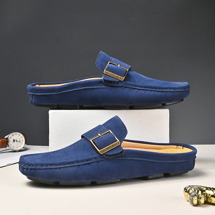 Stylish men's Santorini slip-on loafers, perfect for casual or smart-casual outfits.