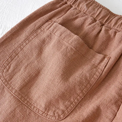 Comfortable men's summer shorts, relaxed fit drawstring style for casual warm weather.