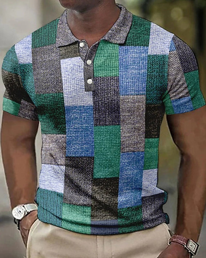 Caspar men's short-sleeve checkered shirt, a breathable and casual top with a modern grid design for everyday wear.