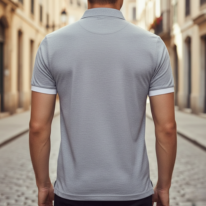 Effortless men's short sleeve polo, perfect for versatile summer and spring casual fashion.