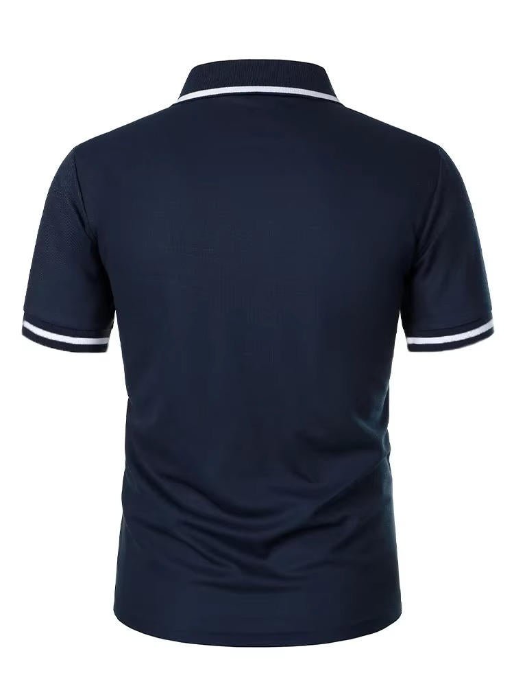 Men's essential short sleeve polo shirt with a chest pocket; comfortable and easy-care for daily wear.