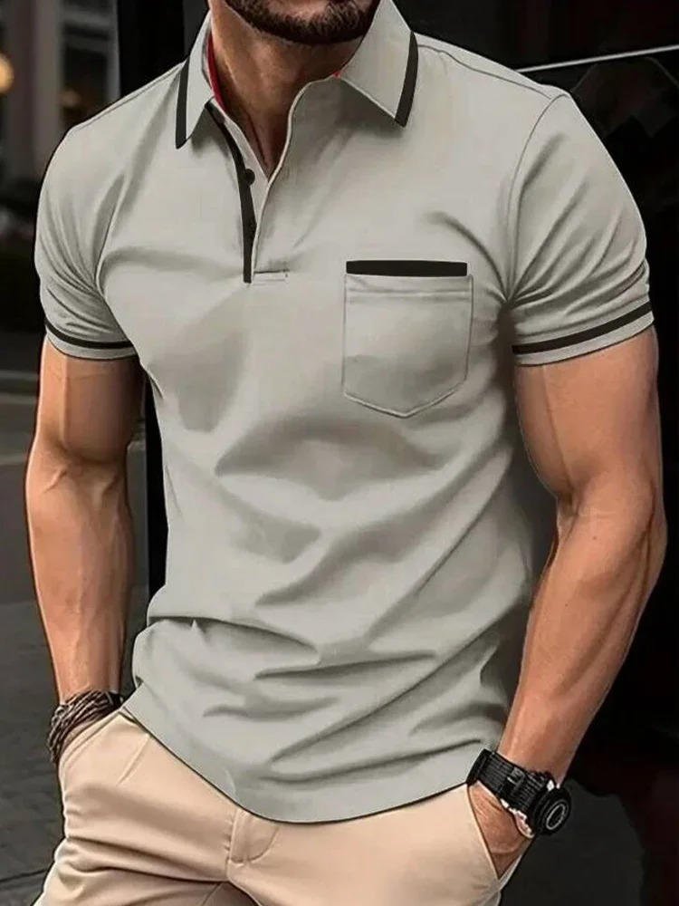 Comfortable men's short sleeve polo for versatile casual and workwear; features a handy chest pocket.