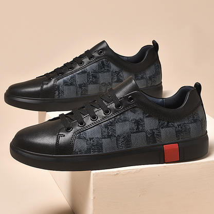 Durable sole of men's comfort walking sneakers, providing grip for street style & versatile wear.