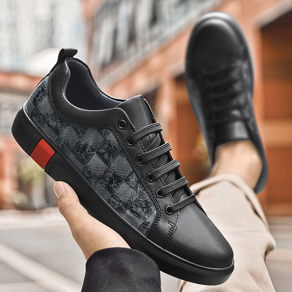 Sleek black men's Signature Street Sneakers, versatile casual footwear for ultimate comfort & style.