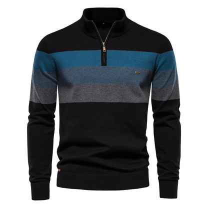 Slim fit men's argyle sweater in a sleek modern design, perfect for versatile fall and spring fashion.
