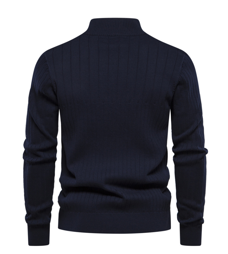 Dynamic slim-fit men's argyle sweater, featuring a sleek modern pattern for sophisticated casual wear.