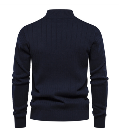 Dynamic slim-fit men's argyle sweater, featuring a sleek modern pattern for sophisticated casual wear.