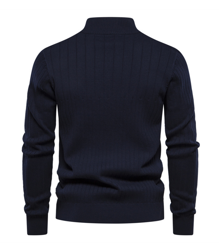 Dynamic slim-fit men's argyle sweater, featuring a sleek modern pattern for sophisticated casual wear.