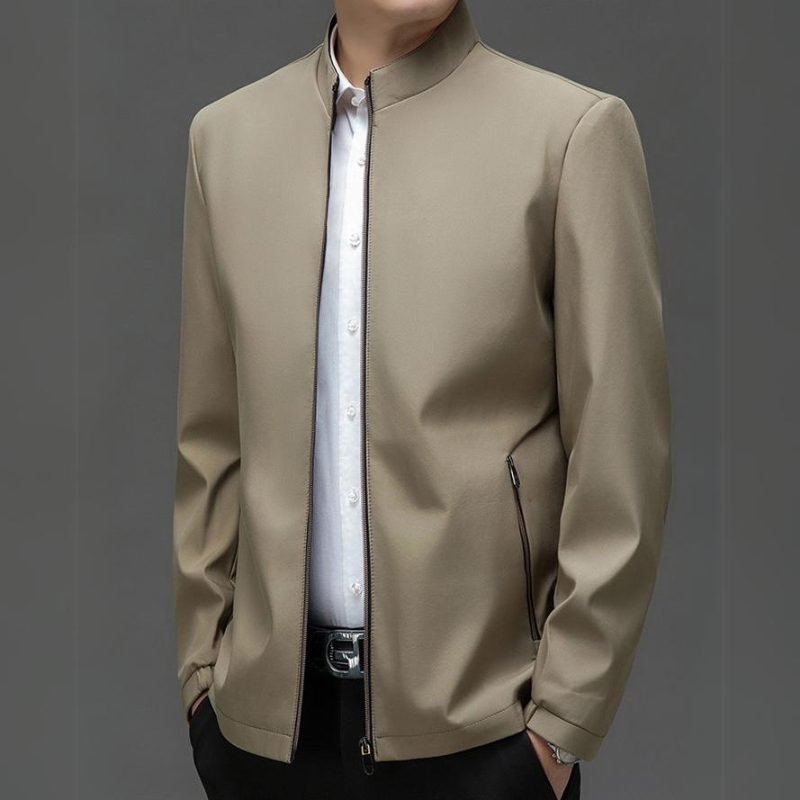 Sleek men's fashion jacket, modern design with comfort features and secure pockets.