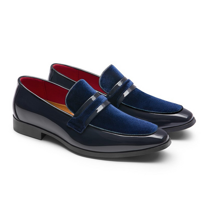 Stylish men's formal loafers, perfect black dress shoes for sophisticated wedding or gala events.