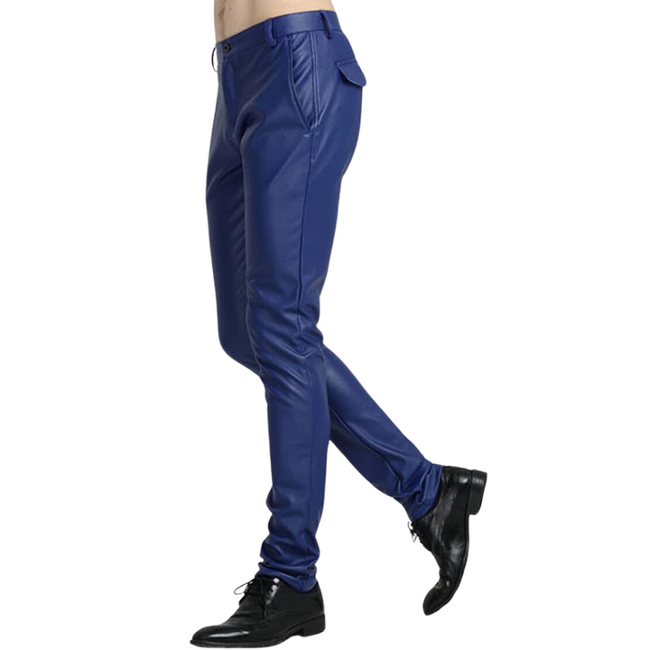 Stylish men's fitted trousers, tapered design offers sleek comfort for daily wear and street style.
