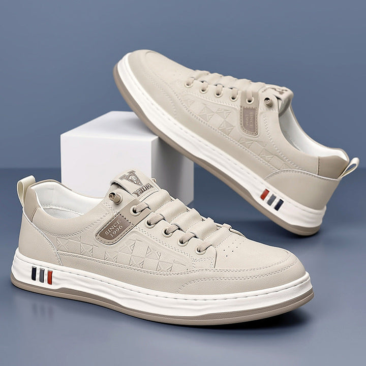 Stylish men's white fashion sneakers, perfect for walking & daily wear.