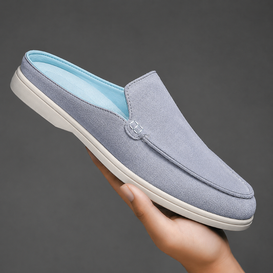 Men's sleek comfort mule loafers in black, perfect for everyday casual style and easy slip-on wear.
