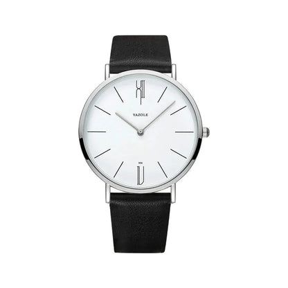 Fashionable men's minimalist watch, versatile leather strap timepiece for modern style.