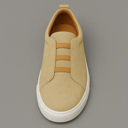 Fashionable navy blue men's Chelsea sneakers, easy slip-on casual shoes for ultimate comfort.
