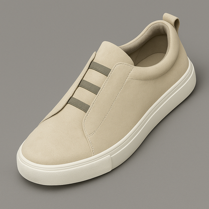 Men's everyday slip-on sneakers, sleek Chelsea design in navy blue for casual & comfortable fashion.