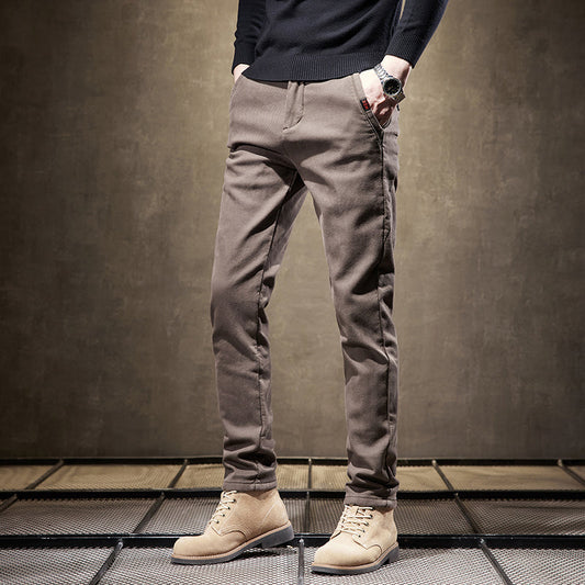 Men's sleek slim fit pants, wrinkle-resistant for sharp style. Ideal work or dress pants.