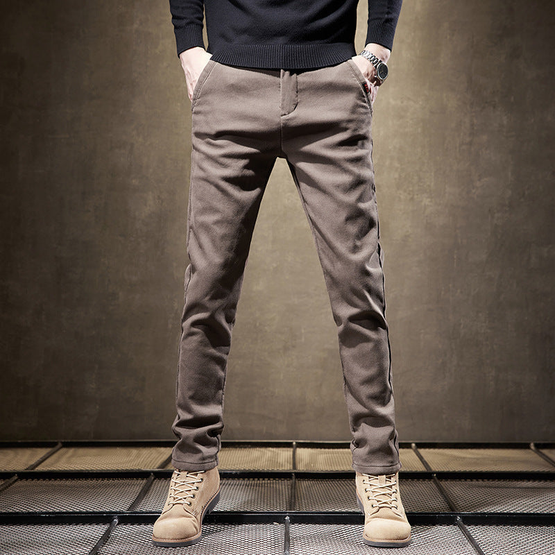 Black men's slim fit dress pants, wrinkle-resistant, perfect for professional work or formal occasions.