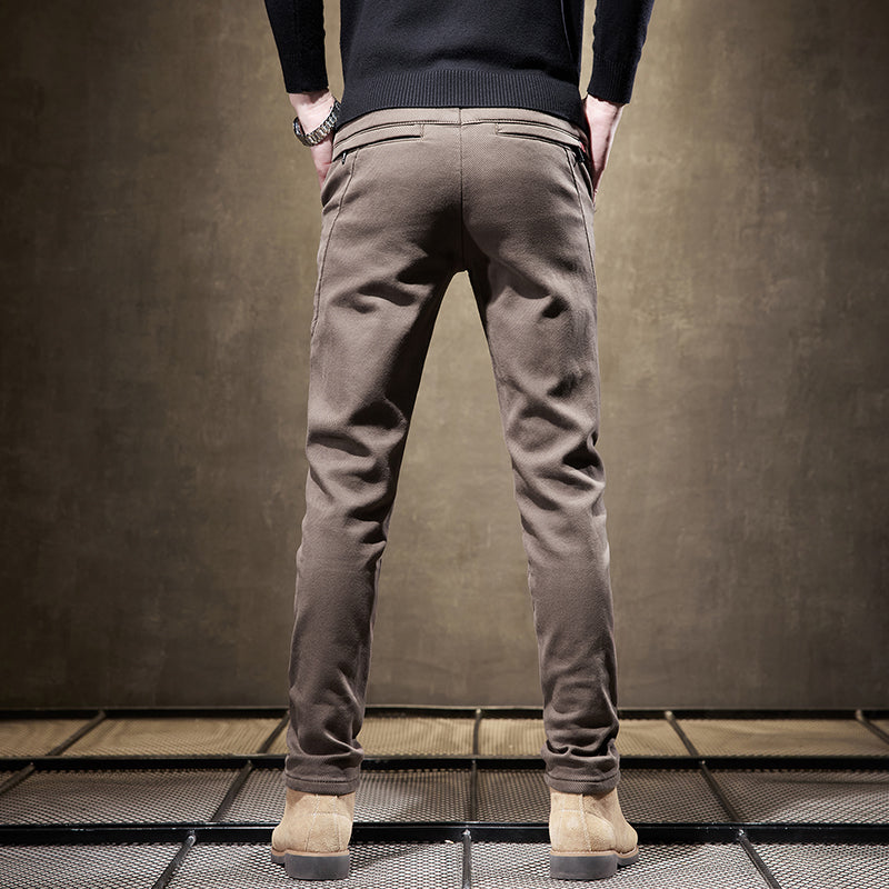 Versatile men's slim fit pants, wrinkle-resistant; perfect as work pants, dress pants, or casual trousers.