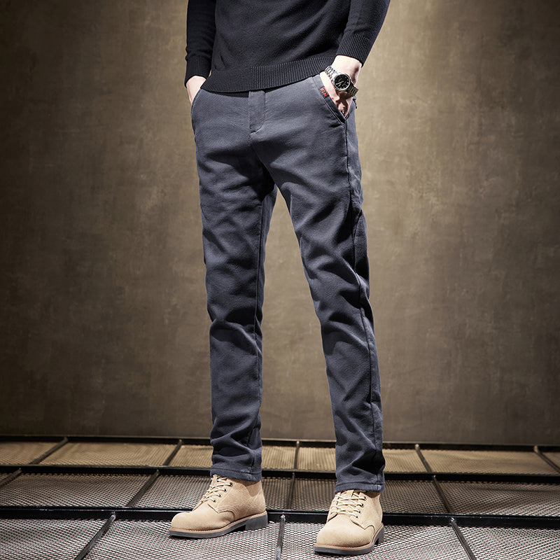 Sleek men's slim fit pants, wrinkle-resistant fabric for a polished, low-maintenance look. Great for men's style.