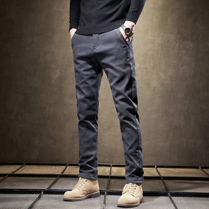 Sleek men's slim fit pants, wrinkle-resistant fabric for a polished, low-maintenance look. Great for men's style.